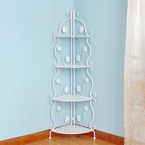 Bathroom toilet rack wrought iron washbasin rack corner cabinet kitchen storage rack placing rack triangular floor rack