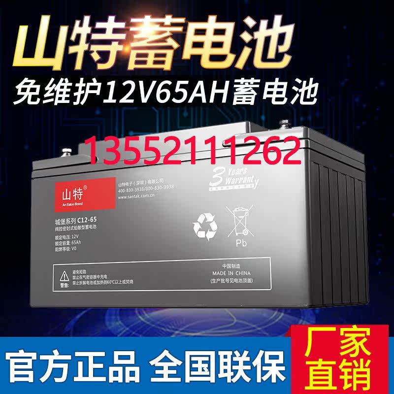 SANTAK Castle valve-controlled lead-acid UPS power supply maintenance-free battery C12-65 12V65AH