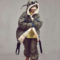 Outdoor workwear down jacket mens waterproof warm detachable jacket womens Northeast ski three-in-one jacket large size