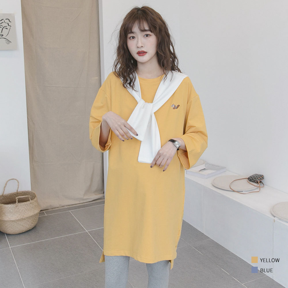 Maternity spring tops fashionable cotton long-sleeved maternity T-shirts early spring mid-length loose bottoming shirts spring tide