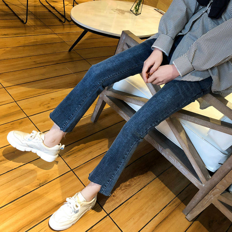 Pregnant Woman Jeans Spring Autumn Thin 2020 New loose Trumpet Pants 90% Pants Outside of Long Pants Spring Clothing