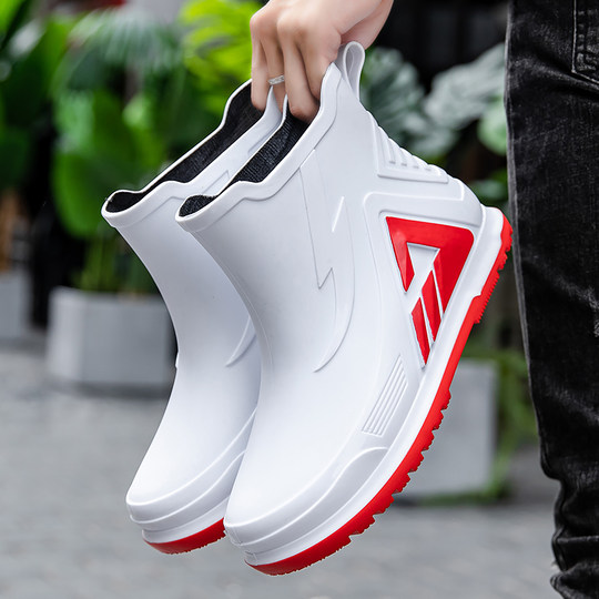 Резиновые сапоги для мужчин и женщин. Новые резиновые сапоги 2025 года для выхода на улицу, нескользящая обувь для тех, кто ездит на вынос, резиновая обувь для работы на кухне, обувь для рыбалки в воде.