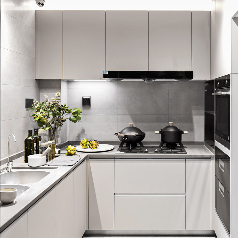 Xi 'an overall cabinet custom kitchen decoration minimalist light luxury rock board L-shaped Aige? Car custom-made whole house furniture