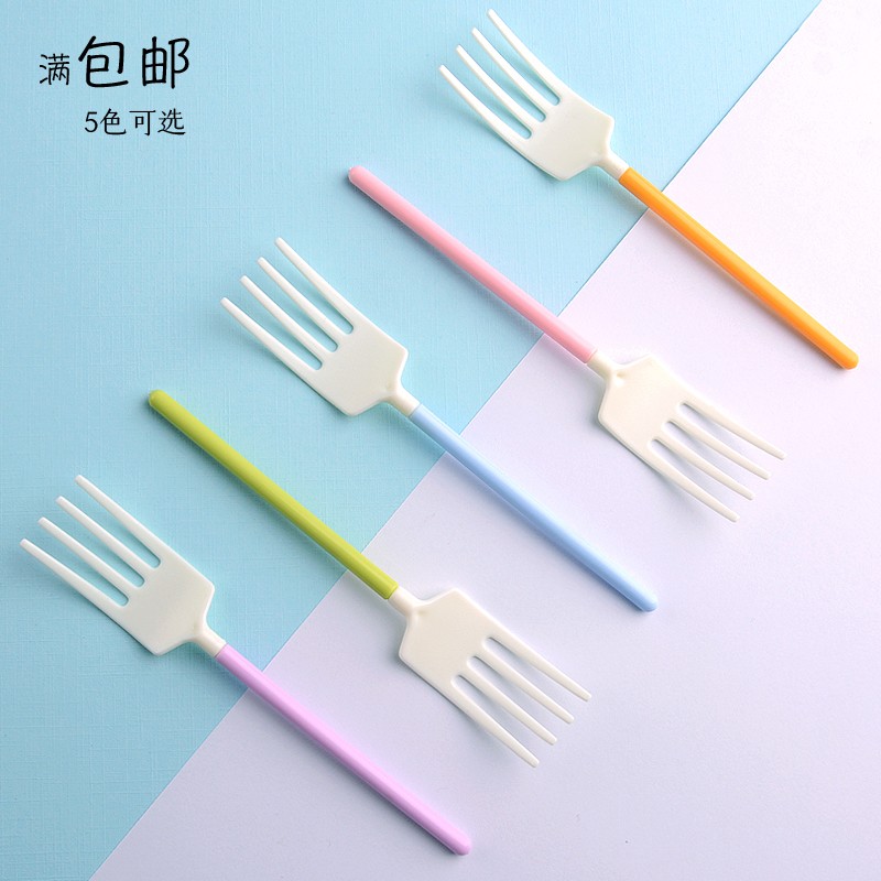 Birthday Cake Cutlery Disposable Fruit Cake Fork Dessert Mooncake Knife Fork Tray Baking Sweet Pitchfork 100 Clothes