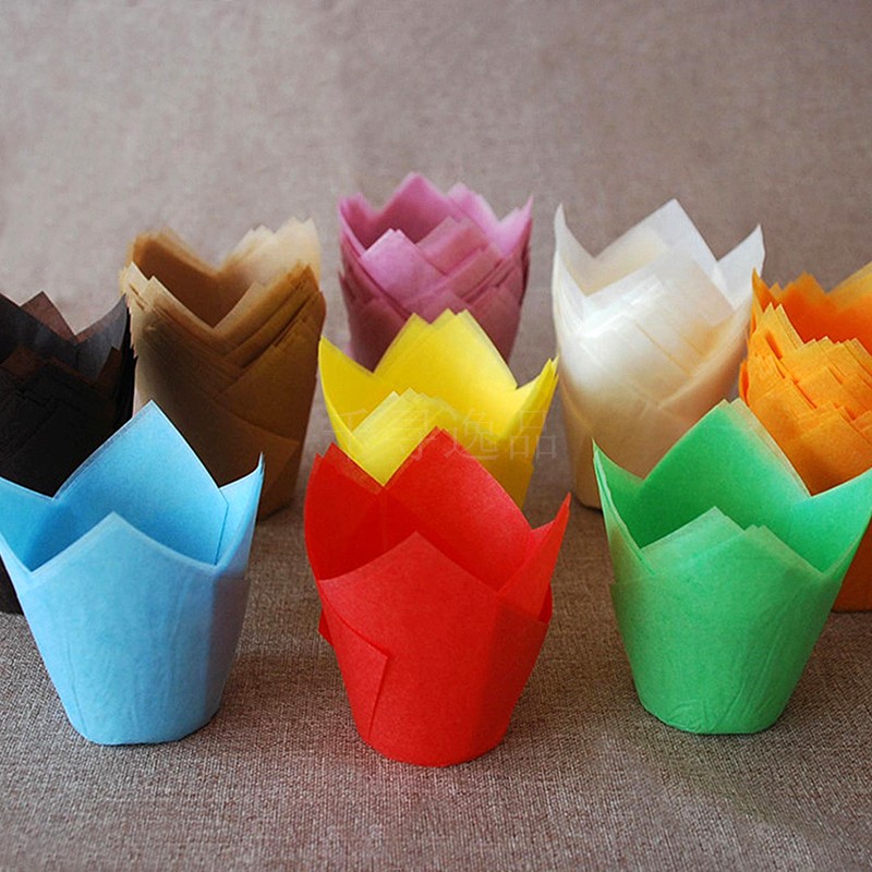 High-end Imported Baking Cupcake Tulip Cupcake high-temperature-resistant oil-resistant Mefenmaven bread Oil paper About 50 pieces