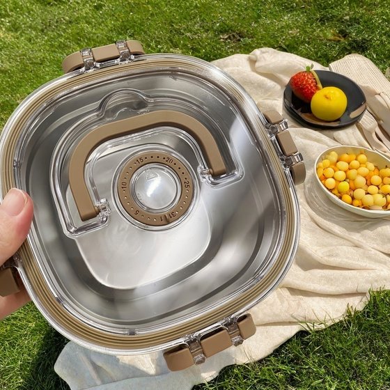 不锈钢保鲜盒便携外出野餐密封水果盒便当盒小学生饭盒冰箱收纳盒