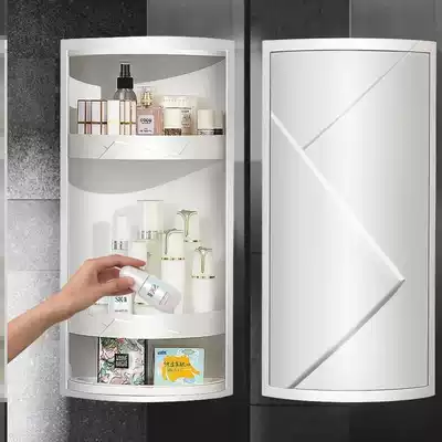 Kitchen rack-free storage cabinet rotating waterproof artifact wall corner cabinet layered wall bedroom corner cabinet