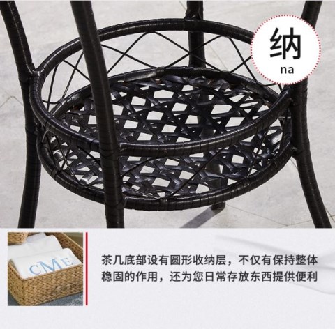 Wicker ghế ngoài trời bàn và ghế ô kết hợp sân ngoài trời bàn ghế ngoài trời đồ nội thất giải trí ngoài trời ban công chỗ ngồi ba mảnh ghế hồ bơi ngoài trời