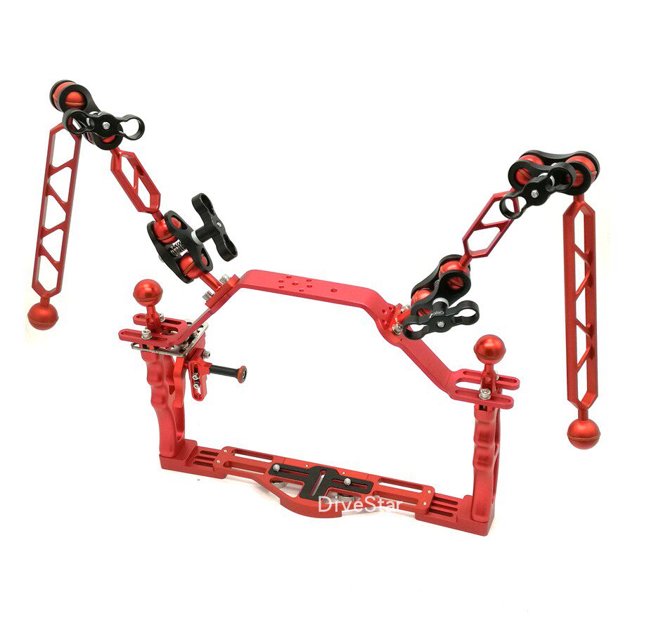 New product promotion aluminum alloy diving camera case shutter extension lever trigger double grip light arm system bracket