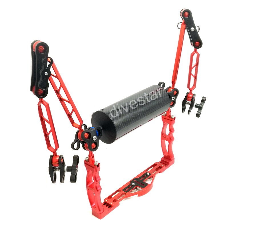 New Product Promotion Diving Photography Buoyancy Arm Double Grip Underwater Flash Light Waterproof Flashlight Bracket System Package