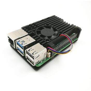 5Th Generation Raspberry Pi Pi5 Aluminum Alloy Armor Case with Pwm Temperature-Controlled Cooling Fan