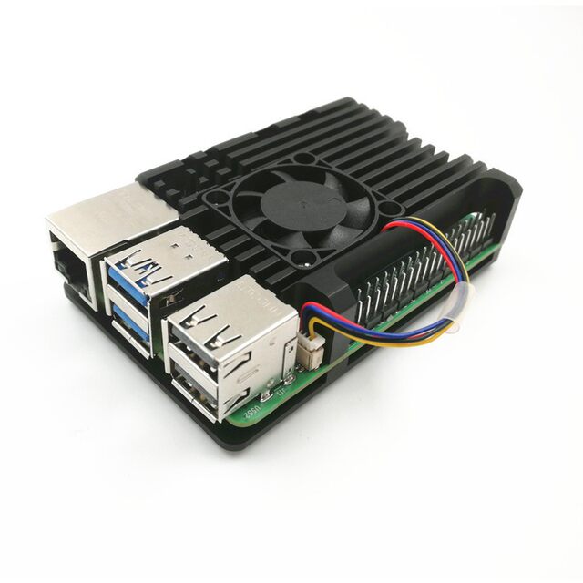 5Th Generation Raspberry Pi Pi5 Aluminum Alloy Armor Case with Pwm Temperature-Controlled Cooling Fan