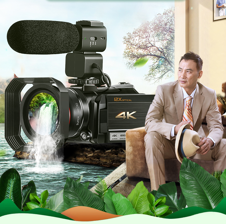Máy ảnh Ouda Z20 Đài Loan HD kỹ thuật số DV máy quay kỹ thuật số chuyên nghiệp wifiAPP 4K vòng tròn màu đỏ siêu rộng giảm nhiễu góc micro lấp đầy ánh sáng du lịch tại nhà rung trực tiếp - Máy quay video kỹ thuật số camera quay vlog