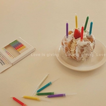 Korean ins Wind loveisgiving six color color flame birthday candle party decoration Twelve