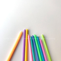 Korea ins Wind loveisgiving rainbow simple long white line candle color decoration birthday candle