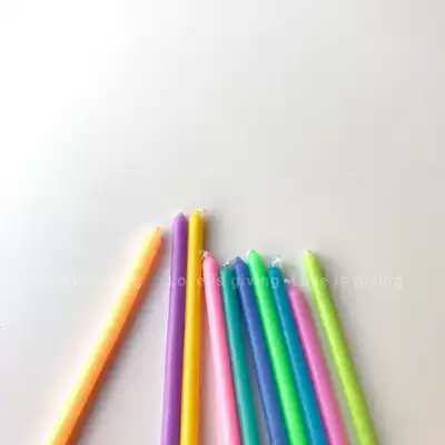 Korean ins style loveisgiving rainbow simple long version confession line candle color decorative birthday candle