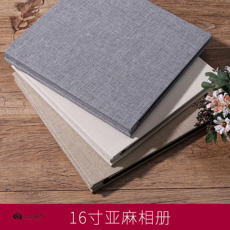 DIY Hemp Cloth Art Wind Notebook Photo Book 16 Inch Brief Fashion Remembrance Booklet Notepad Loose-leaf Card Paper Page