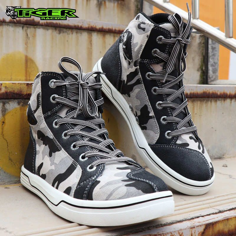 Hong Kong Tiger Motorcycle Riding Boots Comfortable Commuter Leisure Anti-fall Motorcycle Rider Racing Short Boots breathable shoes men
