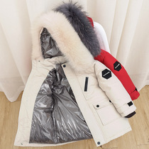 Next inss Boys' Down Jacket Mid-length 2021 New Korean Style Children's Clothing Large Fur Collar Oceanic Baby Coat