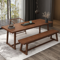 Solid Wood tea table Zen new Chinese tea table and chair combination simple office negotiation table kung fu tea table tea table