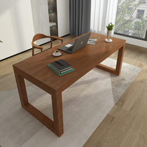 Nordic simple solid wood boss desk custom computer desk staff office table rectangular log desk