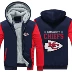 NFL bóng đá Mỹ mùa đông dày cộng với dây kéo nhung cardigan áo len trùm đầu nam 9 # - Thể thao lông cừu / jumper Thể thao lông cừu / jumper