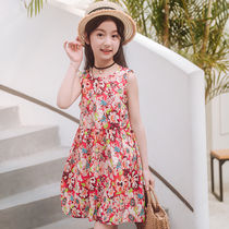 Girl Dress Girl Dress Child Summer Pure Cotton Beach Skirt Baby Foreign Air Dresses Little Girls Silk Public Broken Flowers Skirt Dresses Dresses