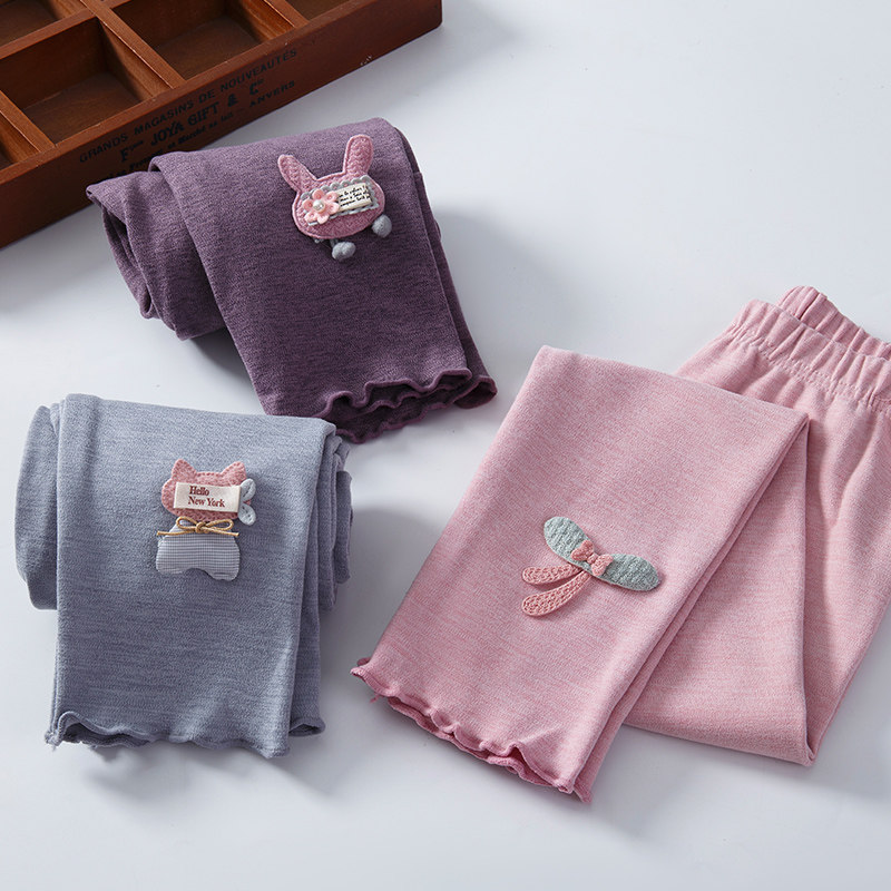 Girl Inner Hitch Pants Plus Suede Spring Autumn 2021 Winter New Outwear Baby Warm Cotton Pants Children Thin Suede Smoke Pipe Pants