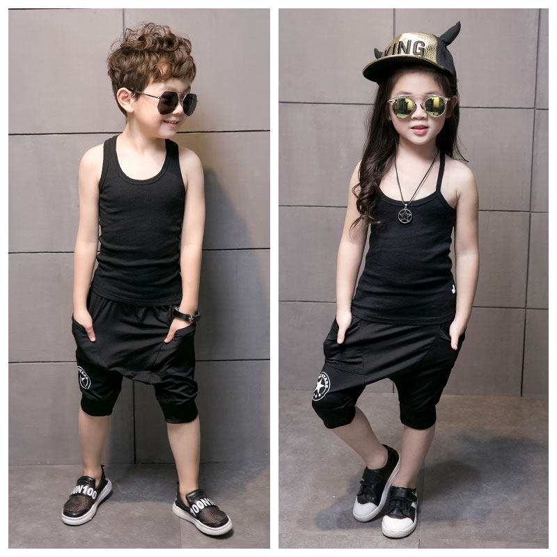 Children's cotton children's I-shaped hurdle girls small camisole in the big children's baby underwear boys and girls bottoming summer