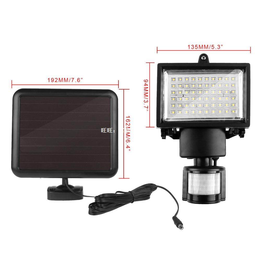 New 60 LEDS Solar LED Flood Lamp with PIR Motion