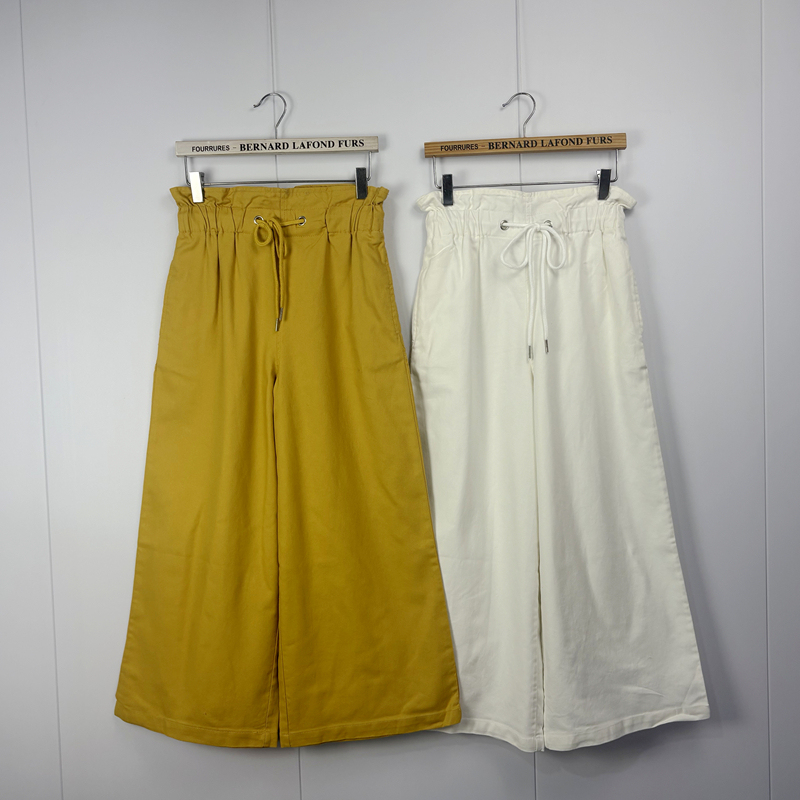 Hot Item ! Slimming and Figure-Flattering High-Waisted Loose Straight-Leg Casual Pants for Women with Drawstring, Ankle-Length Wide-Leg Pants