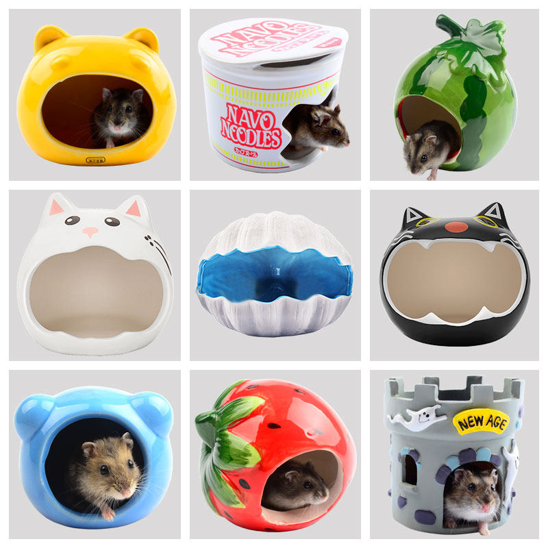 Hamster Nest Ceramic Shell Nest Porcelain Nest Golden Bear Small Nest Small House Hut Cooling Igloo Sleeping Nest Summer Supplies