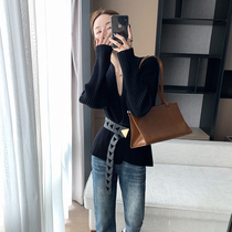  Aunt Cui customized nightgown suit temperament fashion wool cardigan jacket hanging knitted pants two-piece female