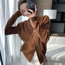  Aunt Cui customized autumn B ready-to-wear items with simple design sense long-sleeved sweater cardigan womens loose sweater jacket