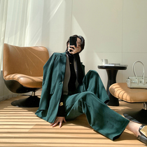 Cui Aunt Custom Autumn Day Atmosphere Sensation Winter Classic Light Comeback Light Core Suede Suit Western Pants Suit Woman