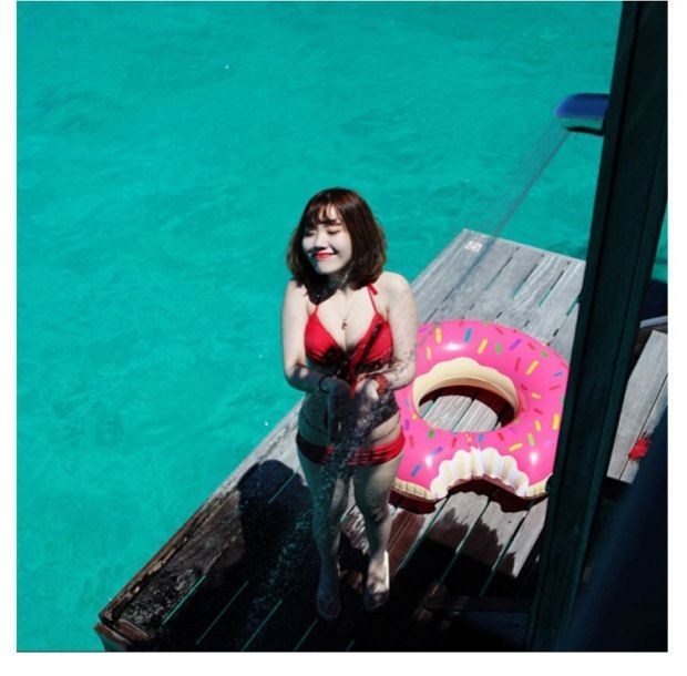 Vòng tròn bơm hơi donut phao cứu sinh vòng nách để tăng độ dày Trẻ em người lớn unisex phao cho bé