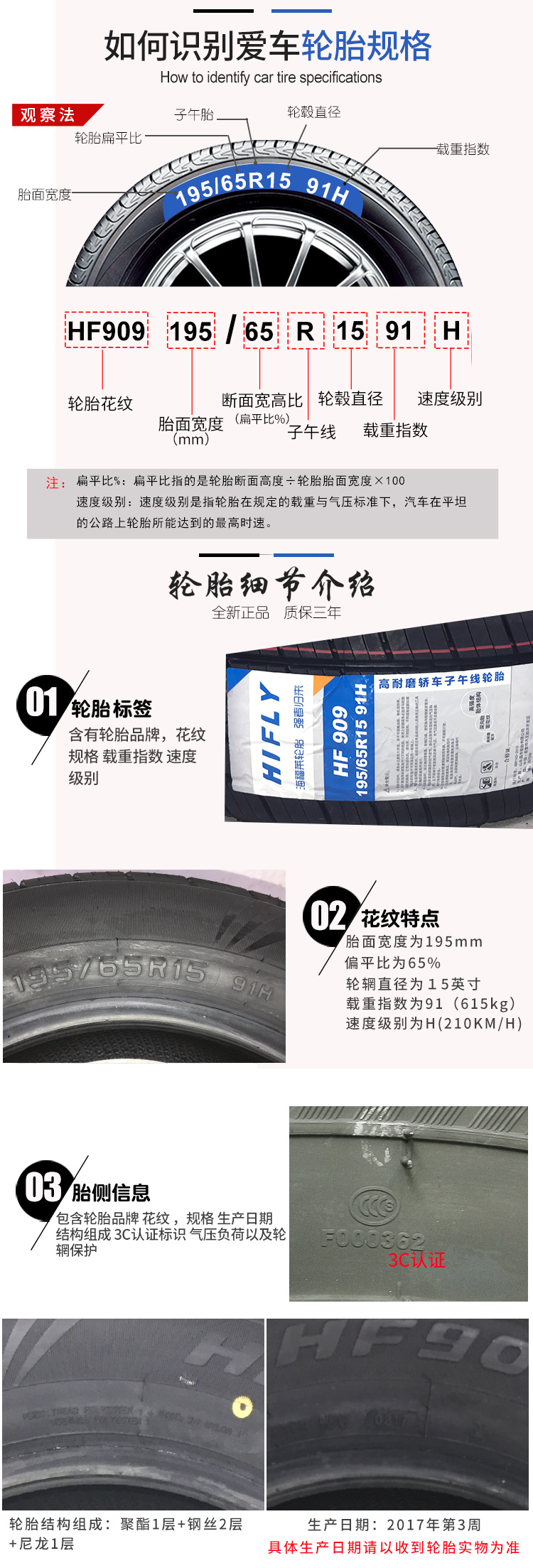 Lốp xe ô tô Haifulai 195 65R15 91H HF909 cho Peugeot 307 Mingrui cổ điển Fokker - Lốp xe giá lốp xe ô tô jinyu
