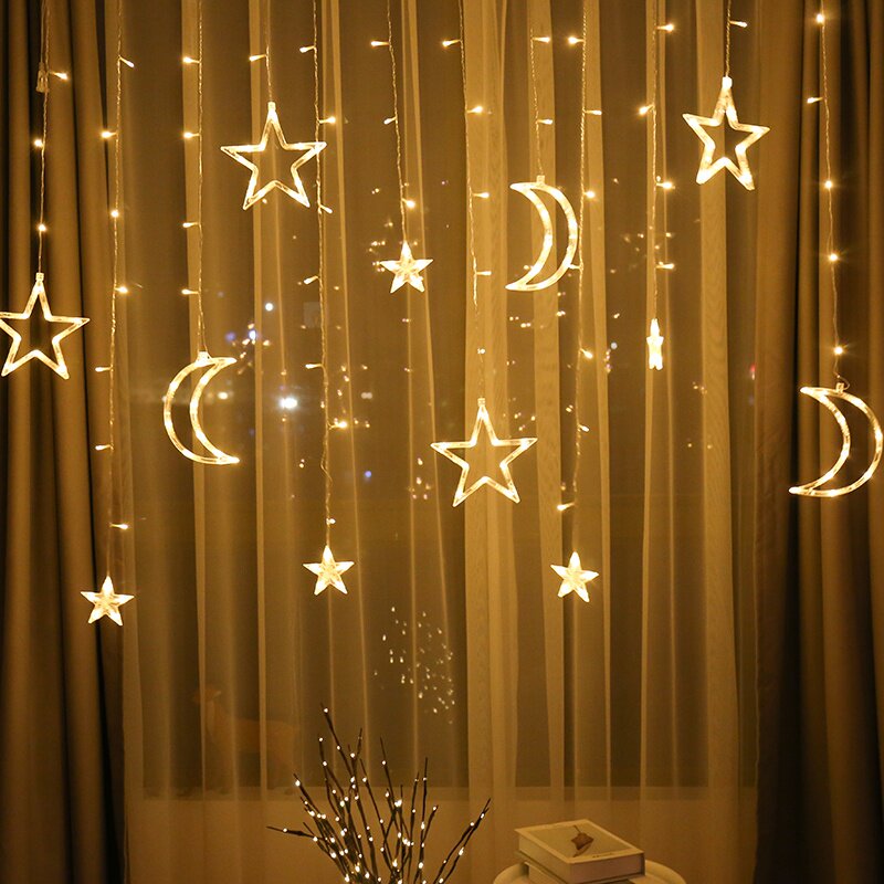 Curtain light LED light lamp curtain room decoration Café Room Balcony Atmosphere Party Arrangement Stars Colorful Lights