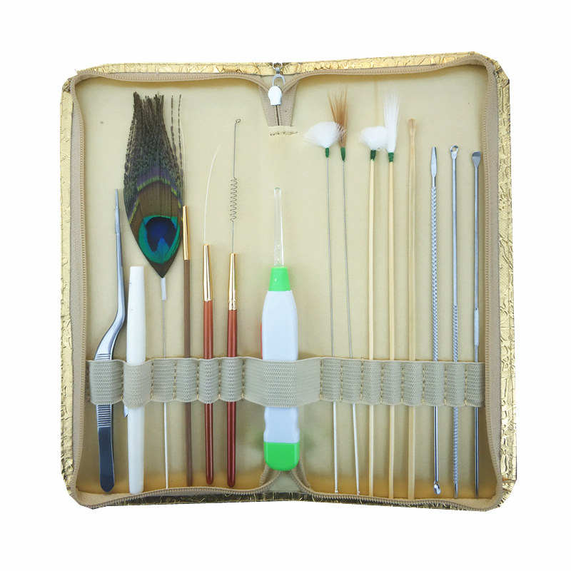 Ear-picking tool set ear-picking artifact luminous ear-digging ear spoon goose feather stick professional senior hairy pedicure technician