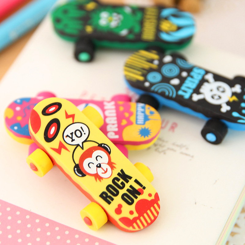 Cartoon Creative Eraser Children Learning Stationery Cute Scooter Eraser Kindergarten Student Small Gift