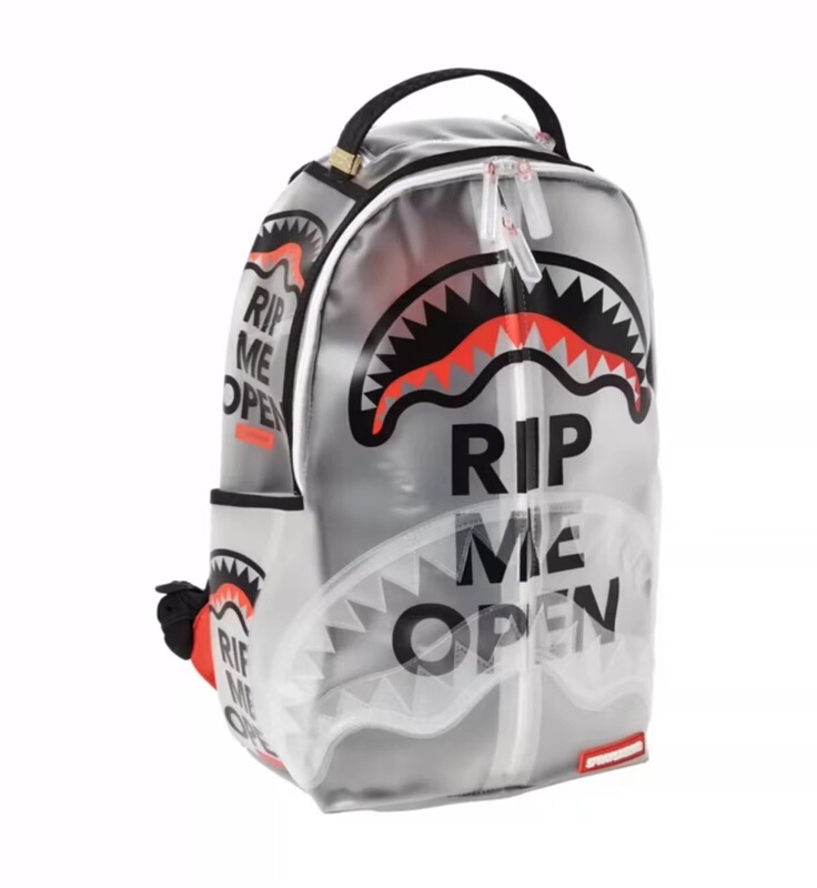 Sprayground Funny and Trendy Sg Large Capacity Classic Shark Transparent Pvc Material Computer Bag School Bag