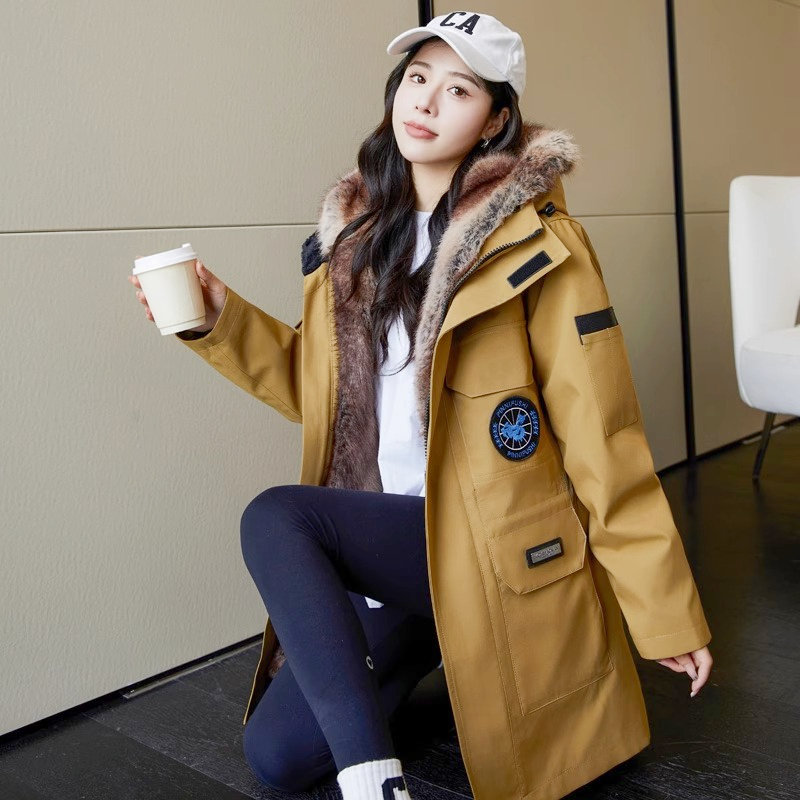 Women's Mid-Length Parka with Detachable Mink Lining, Thickened Faux Fur Coat, 2025 Winter New Hot-Selling Style