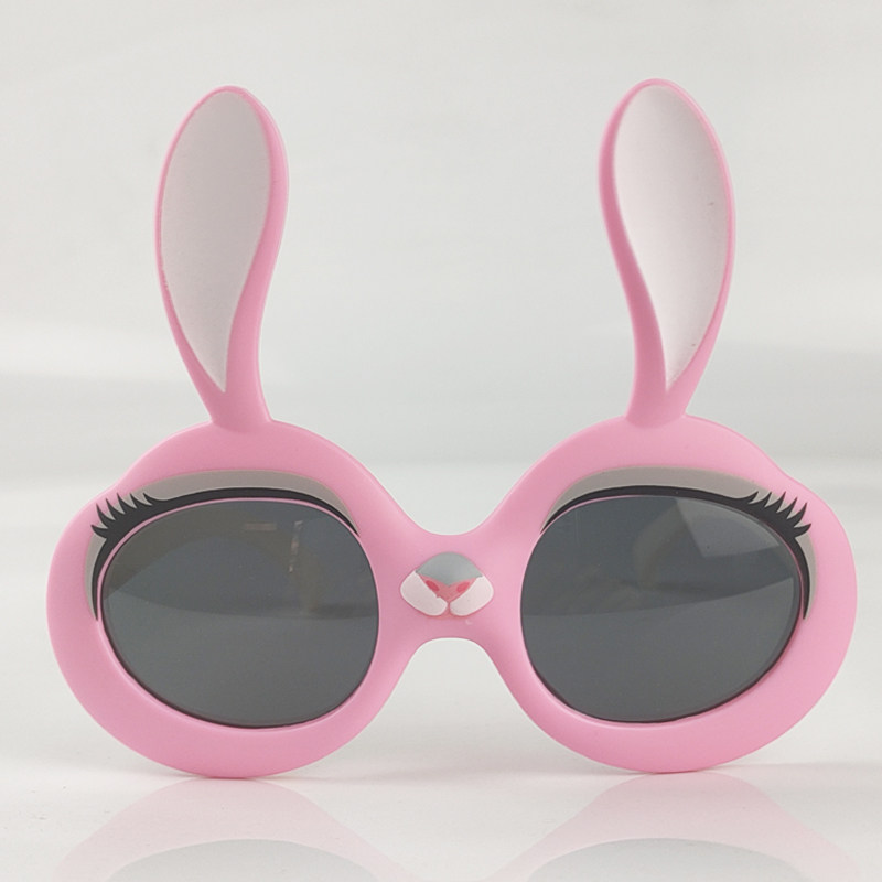 Rabbit Children Glasses Sunglasses Anti UV Crazy Animal City Cartoon Silicone Material Polarized Sunglasses New