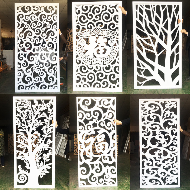 Carving board partition flower board MDF openwork lattice Background wall woodcarving entrance board cut PVC carving