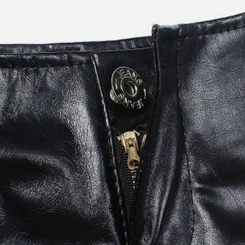 2018 thu đông mới ren quần short da PU gợi cảm bó sát quần da bó sát quần ống quần hộp đêm eo thấp siêu ngắn nữ quần sooc bò nữ