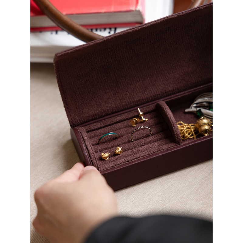 Ruonai Voyage Samurai Series! Portable Glasses Case, Jewelry Storage, Dual-Purpose, Exquisite Minimalist Design in Cowhide