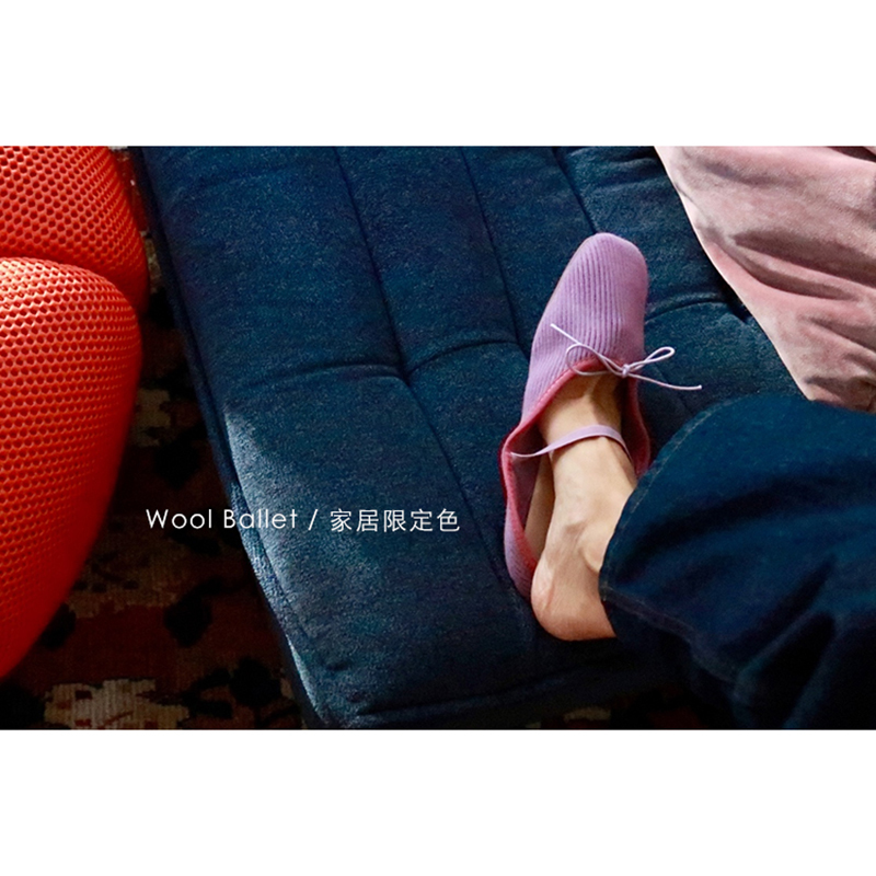 Ruonai Wool Autumn and Winter Style / Miu Ballet Home Slippers "3 Ways" Multi-Use Slippers That Can Be Worn Outside, Little Red Shoes