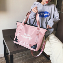 Korean version of net red luggage bag female fitness bag tide yoga sports bag short-distance travel bag mens portable light travel bag