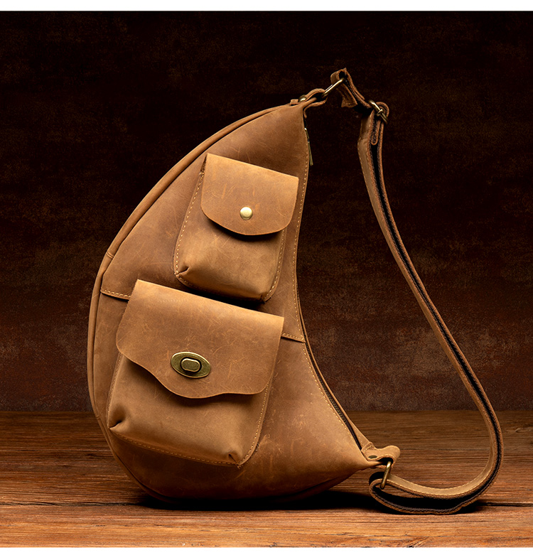 Woosir Sac à bandoulière en cuir pour homme