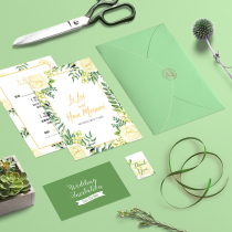 Green flowers invitation letter Enterprise press conference banquet Cambodian condolences Thank doctors and nurses for health recovery